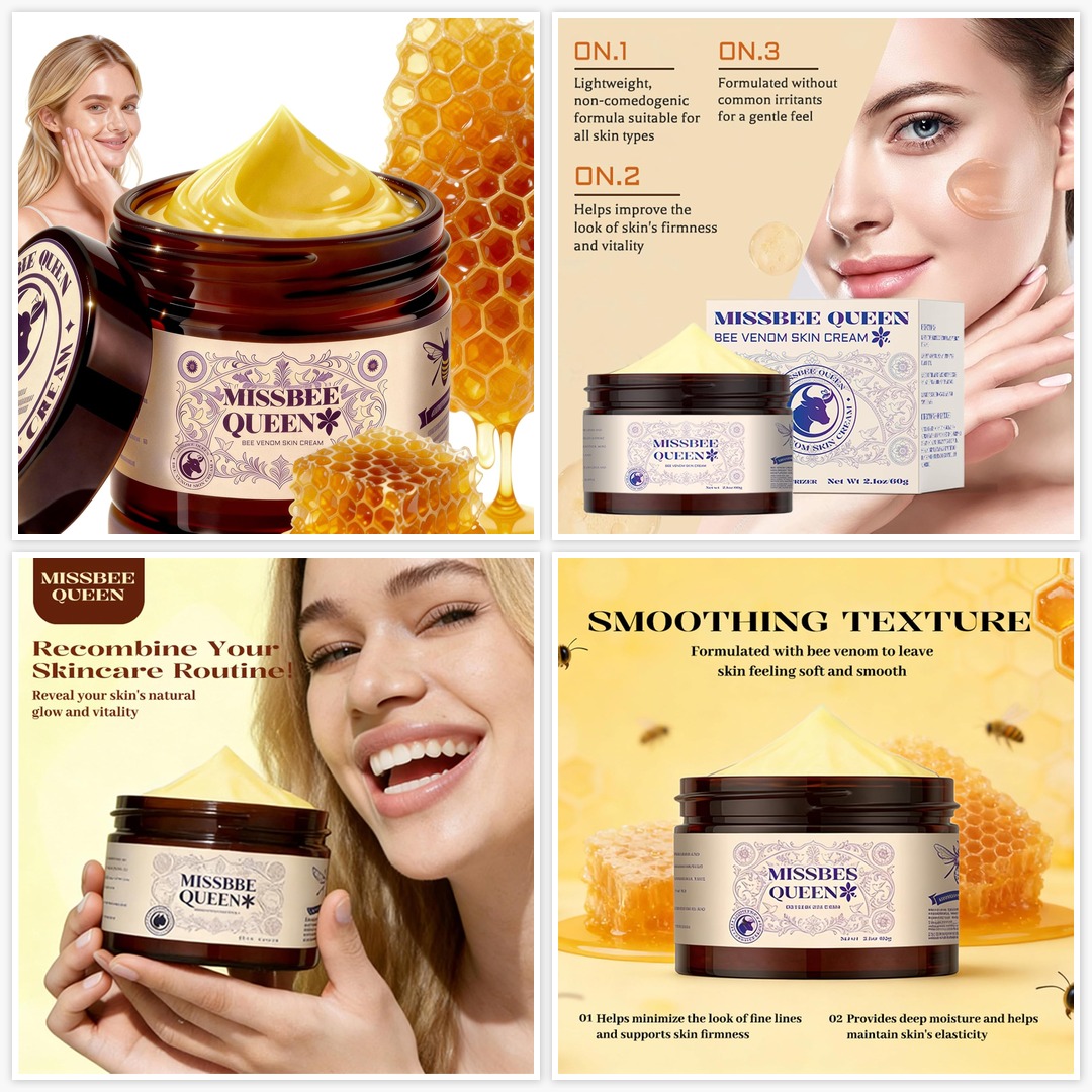 Bee Venom Skin Treatment Cream | Bee Venom Cream for Skin | Anti-Aging Cream | Wrinkles & Fine Lines | Oily & Sensitive & Dry Skin & Body | Day Cream | 2.1 oz / 60g