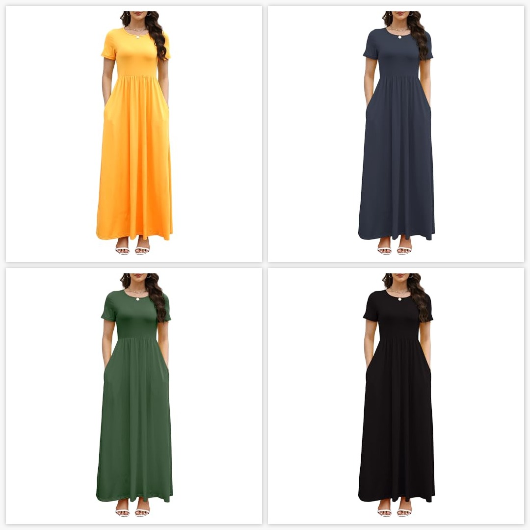 Casual Loose Swing Sundress for Wedding Guest, Beach & Vacation
