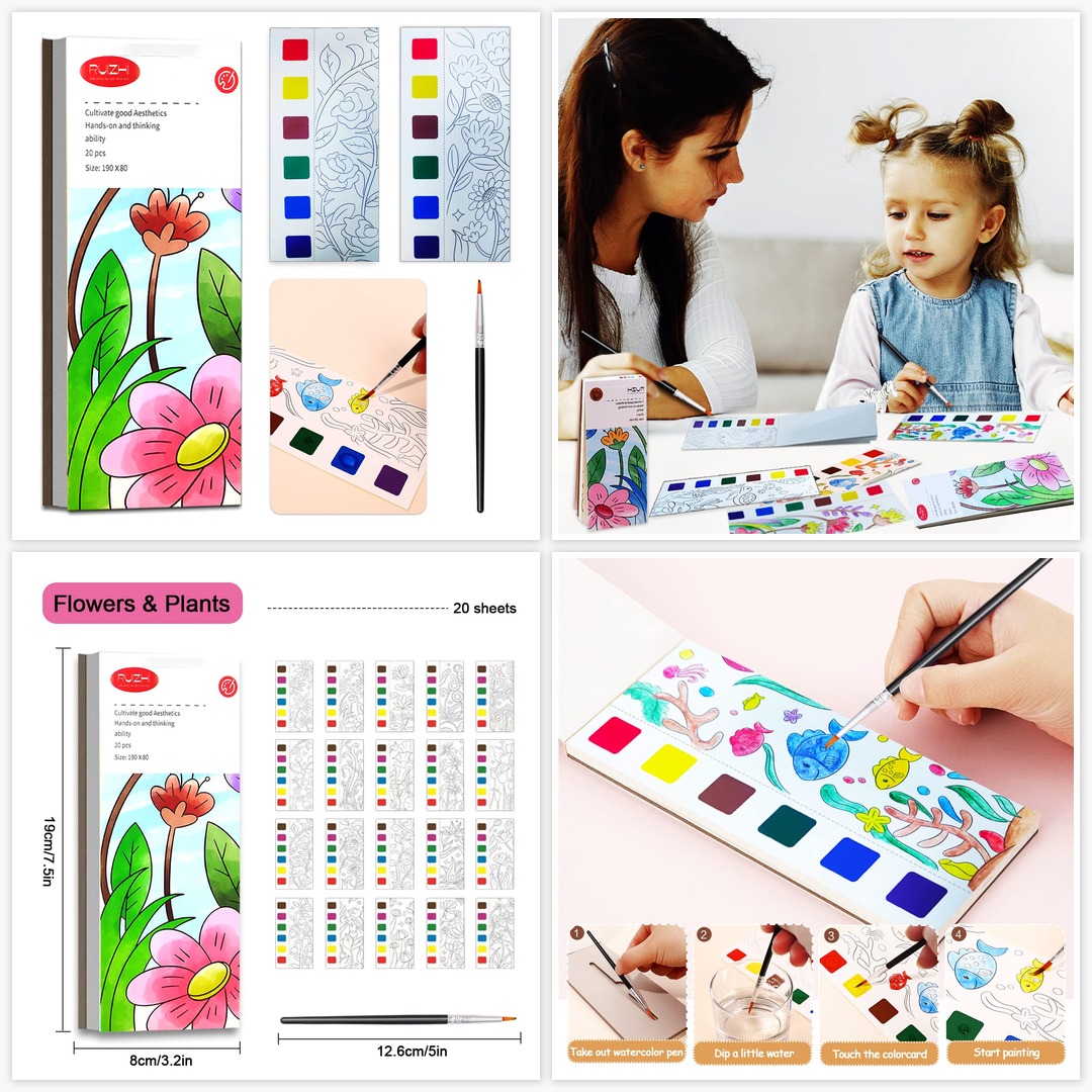 Pocket Watercolor Painting Book for Toddlers