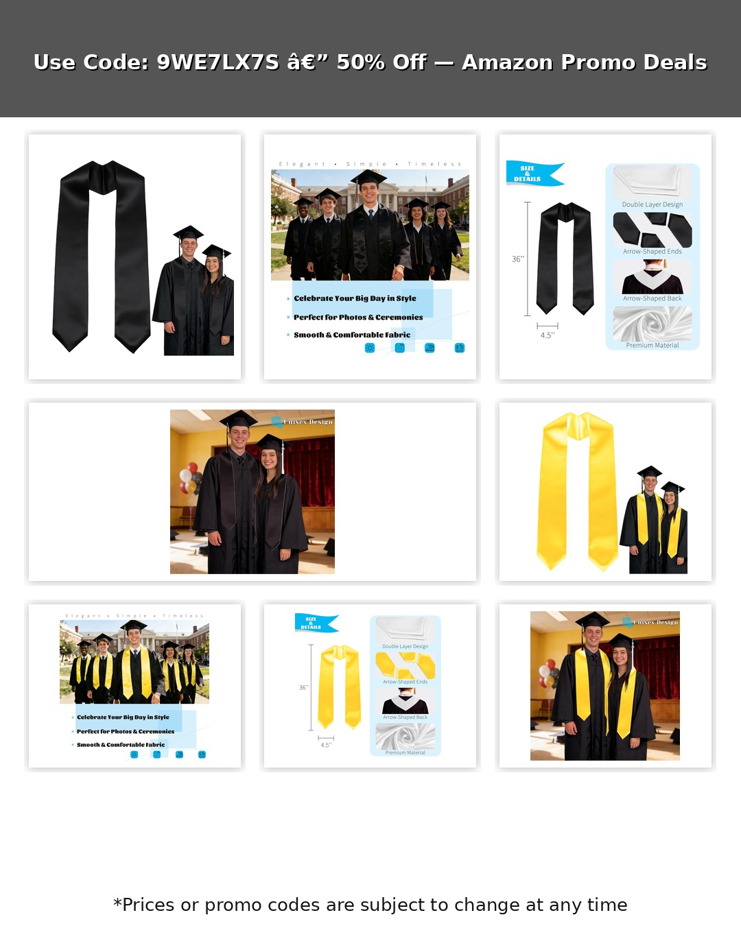 Oeyliz Graduation Stole Class of 2026 Stoles for Graduation 2026 Unisex Adults Blank Graduations Stole 72 Inch Plain Black Graduations Stoles