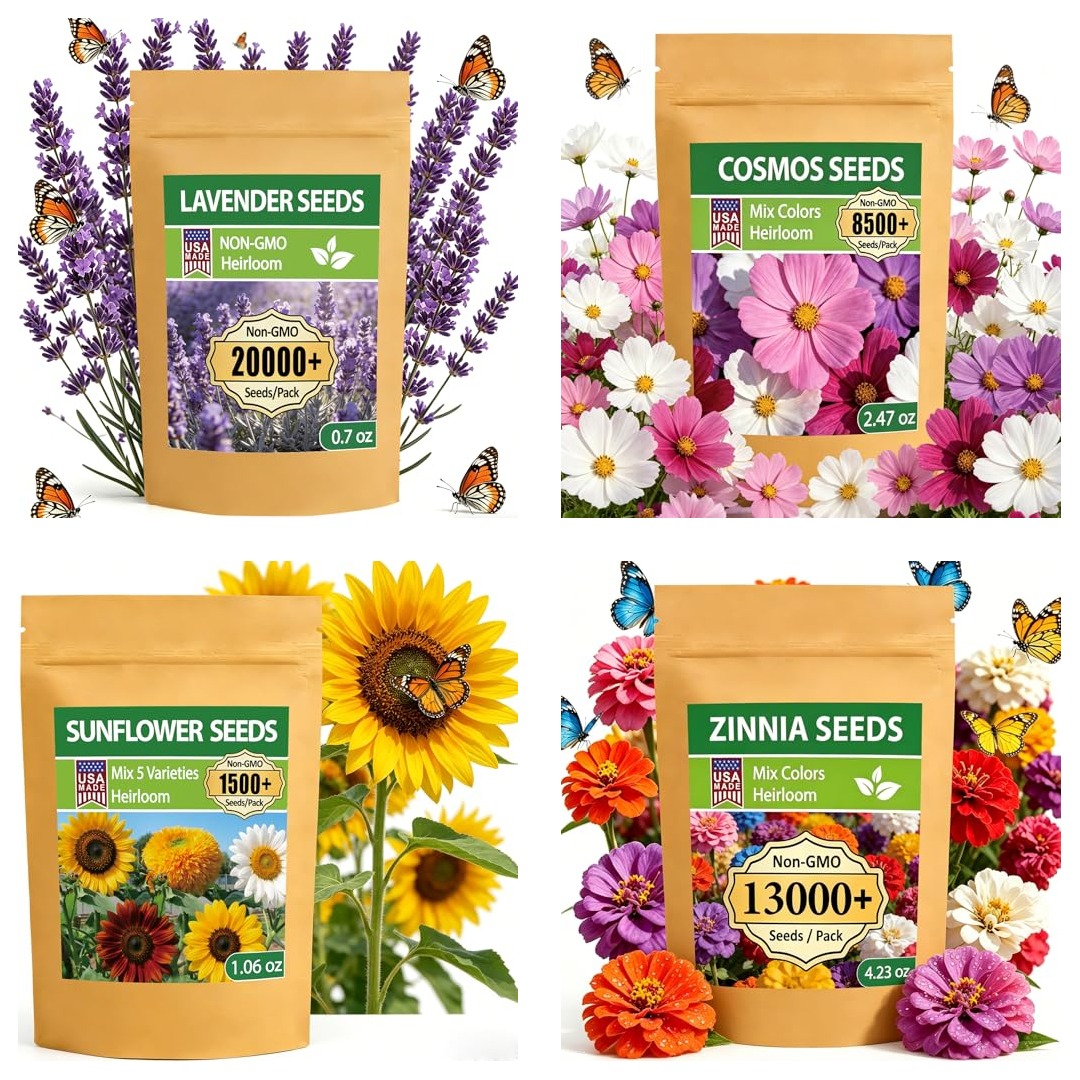 20000+ Seeds Bulk PackHigh Germination Non-GMO, Wildflower Seeds for Planting Indoor Outdoor, Open Pollinated